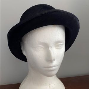 ✅ Stylish Velvet Bowler Hat Hipster Cap Chic Black